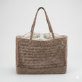 TARA - Geflochtene Netztasche mit herausnehmbarem Canvas-Inlay