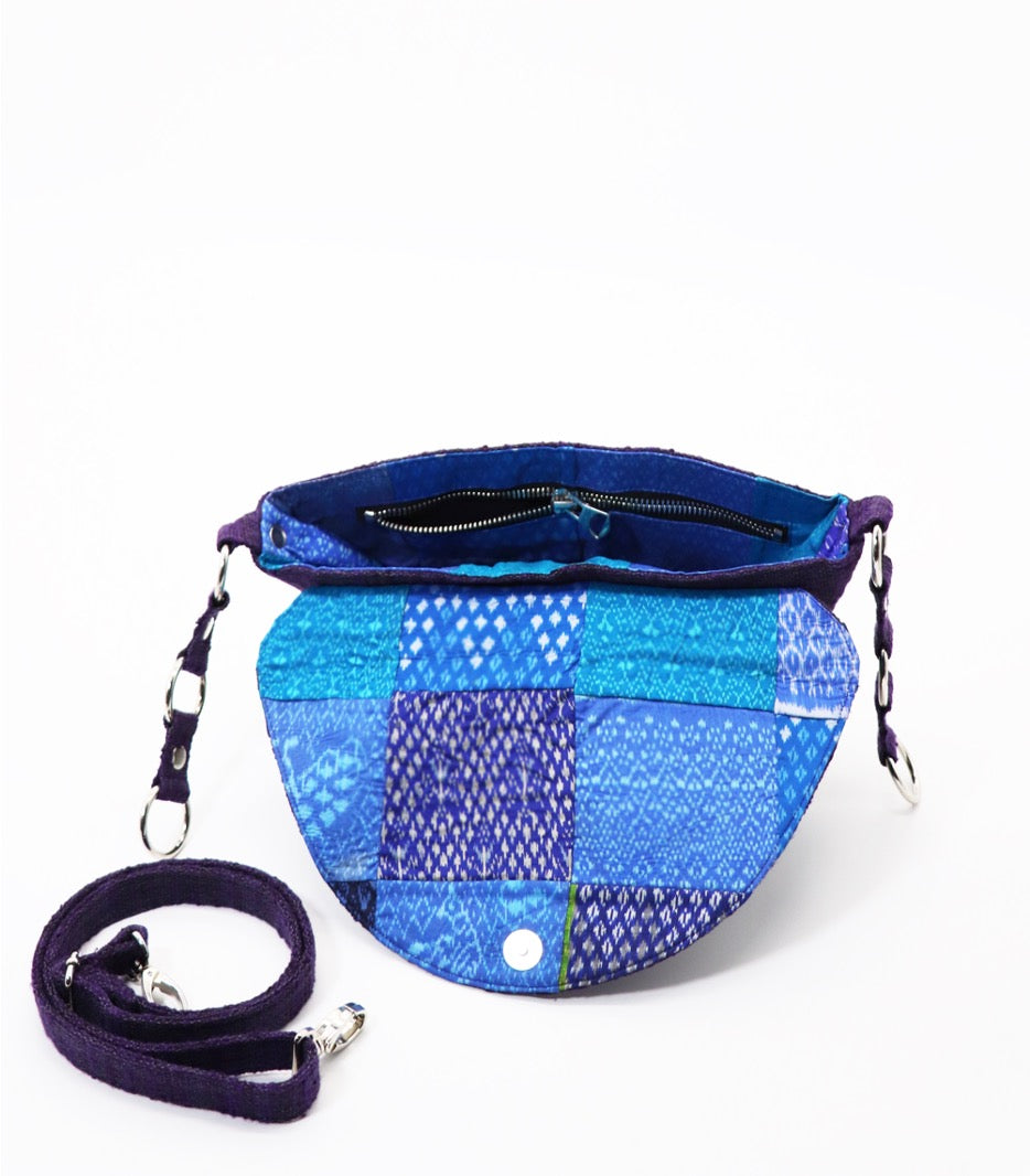 Handgewebte Crossbody Bag aus Baumwolle & Seide