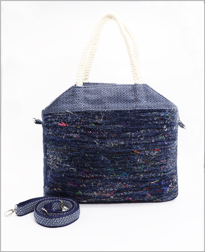 Laptoptasche aus handgewebter Baumwolle mit Diamantmuster